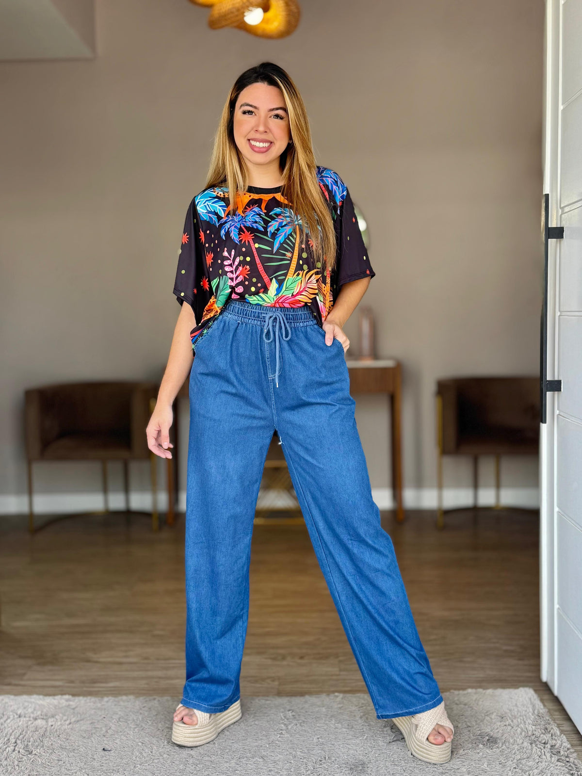 Calça Jeans Pantalona Molinha