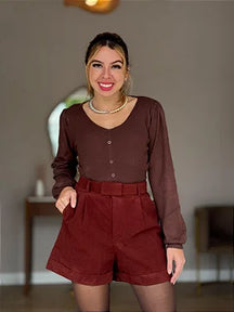 Shorts Veludo Cotelê