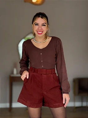 Shorts Veludo Cotelê