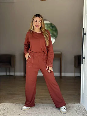 Conjunto Pesponto Moletinho Manga Longa