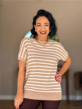 Blusa Modal Listras Plus - #DESCONTÃO PROGRESSIVO - M8