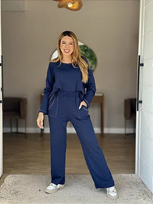 Conjunto Pesponto Moletinho Manga Longa