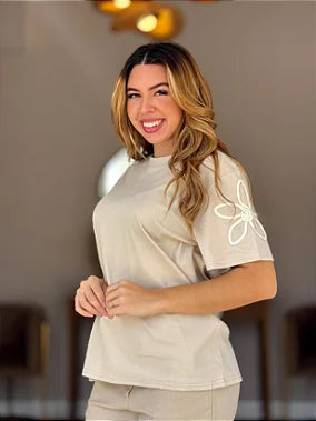 Blusa Algodão Manga Detalhada Plus # DESCONTÃO PROGRESSIVO # 930F