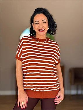 Blusa Modal Listras Plus - #DESCONTÃO PROGRESSIVO - M8