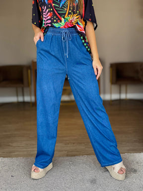 Calça Jeans Pantalona Molinha