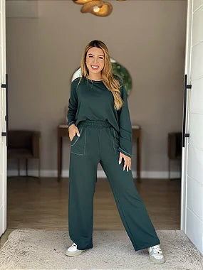 Conjunto Pesponto Moletinho Manga Longa